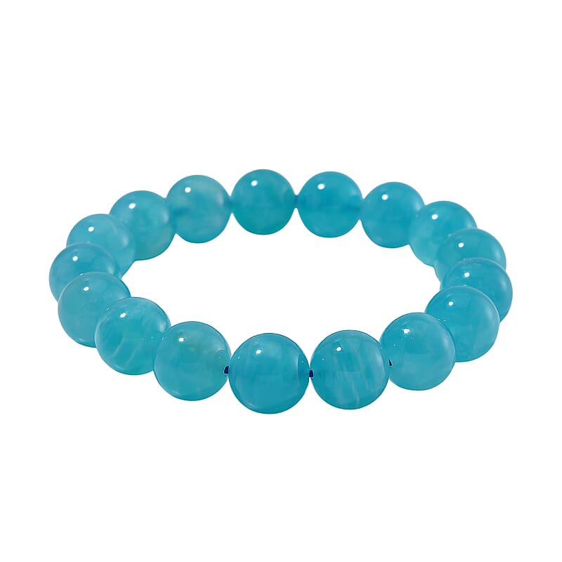 Amazonite 185.00 ctw Beaded Stretch Bracelet