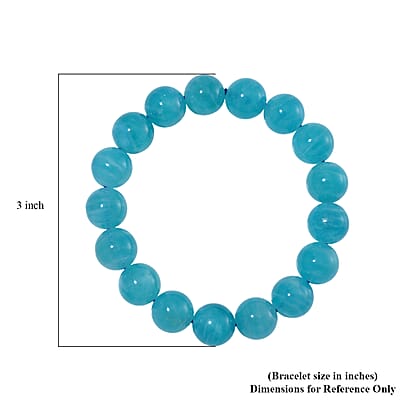 Amazonite 185.00 ctw Beaded Stretch Bracelet