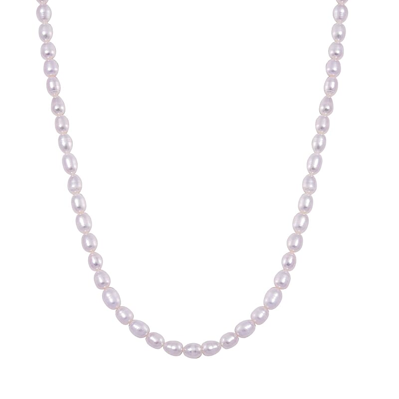 Freshwater Pearl Necklace in 14K Yellow Gold Over Sterling Silver 18