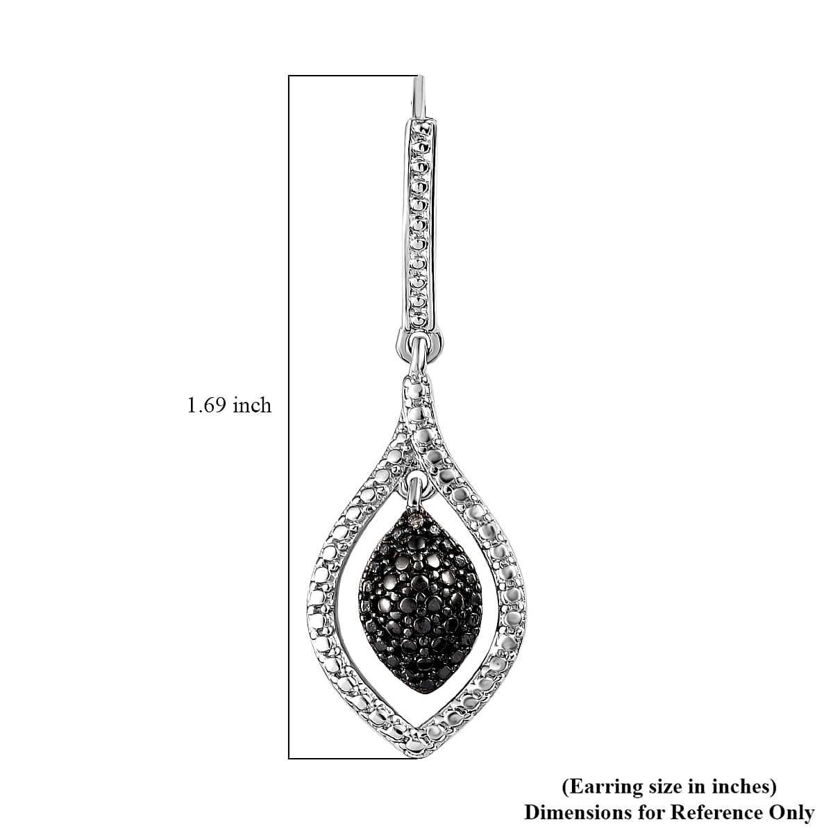 Natural Champagne Diamond Accent Earrings in Platinum Bond
