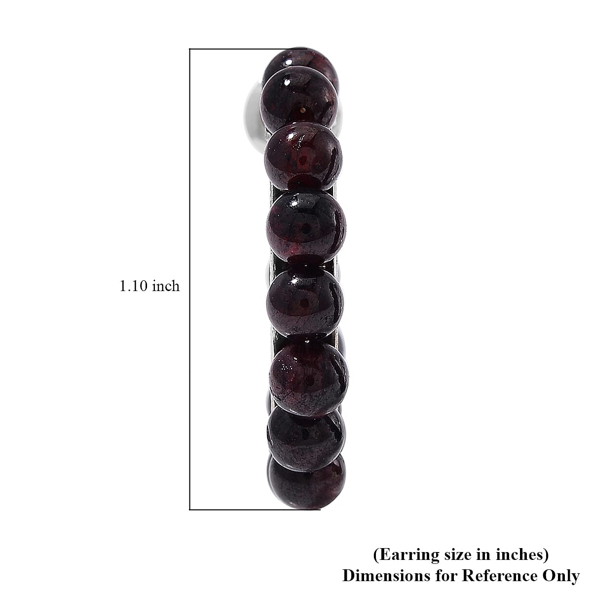 Mozambique Garnet Hoop Earrings in Stainless Steel 20.00 ctw