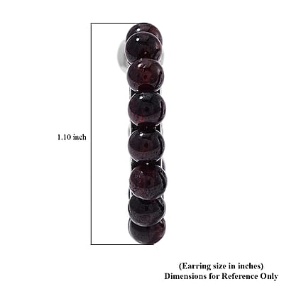 Mozambique Garnet Hoop Earrings in Stainless Steel 20.00 ctw