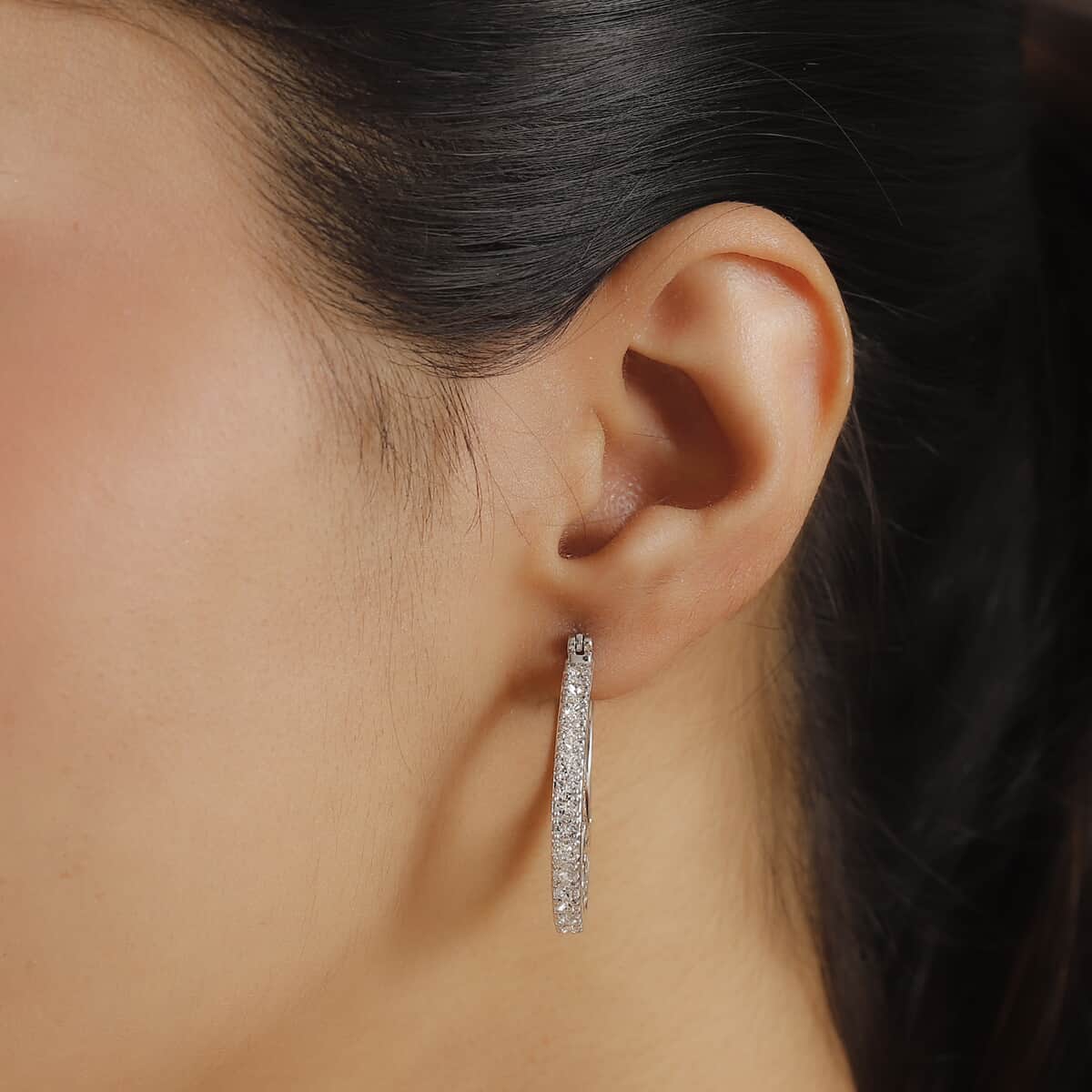 J Francis Embellished with Zirconia by Swarovski Earrings in Platinum Bond  image number 2