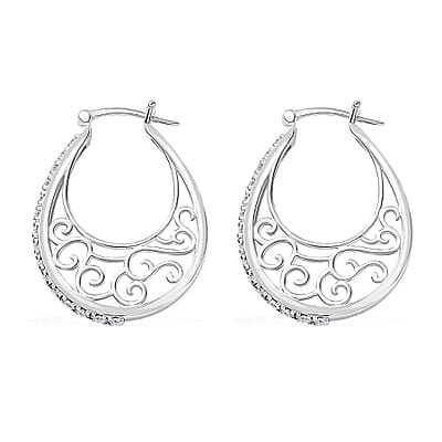 J Francis Embellished with Zirconia by Swarovski Earrings in Platinum Bond 