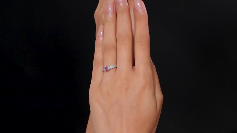 AAA Padparadscha Sapphire (BT), Diamond (0.15 cts) Ballerina Ring in Rhodium Over Sterling Silver (Size 7.0) 0.75 ctw