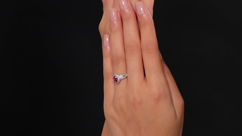 AAA Padparadscha Sapphire (BT), Natural Champagne and White Diamond (0.26 cts) Ethereal Mirage Ring in Rhodium Over Sterling Silver (Size 7.0) 1.60 ctw