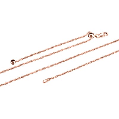 Fancy Link Chain Necklace in 14K Rose Gold Over Sterling Silver 24 Inches 4.4 Grams