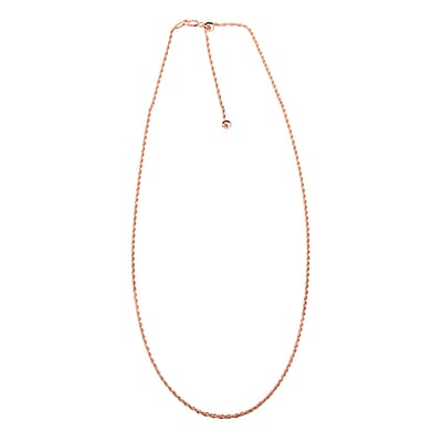 Fancy Link Chain Necklace in 14K Rose Gold Over Sterling Silver 24 Inches 4.4 Grams