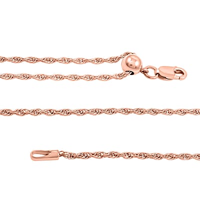 Fancy Link Chain Necklace in 14K Rose Gold Over Sterling Silver 24 Inches 4.4 Grams