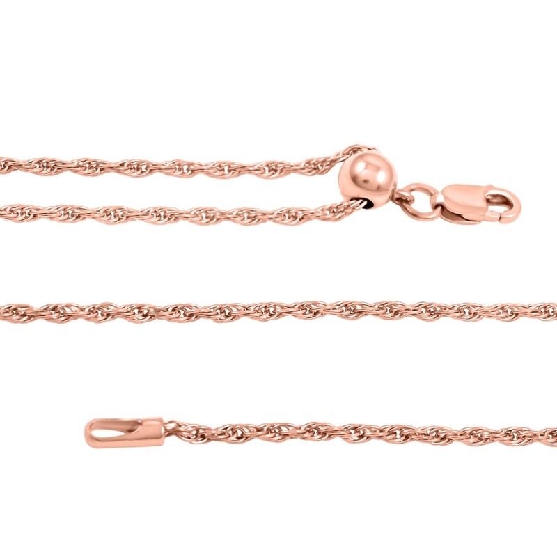 Fancy Link Chain Necklace in 14K Rose Gold Over Sterling Silver 24 Inches 4.4 Grams