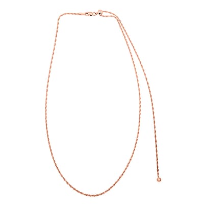Fancy Link Chain Necklace in 14K Rose Gold Over Sterling Silver 24 Inches 4.4 Grams