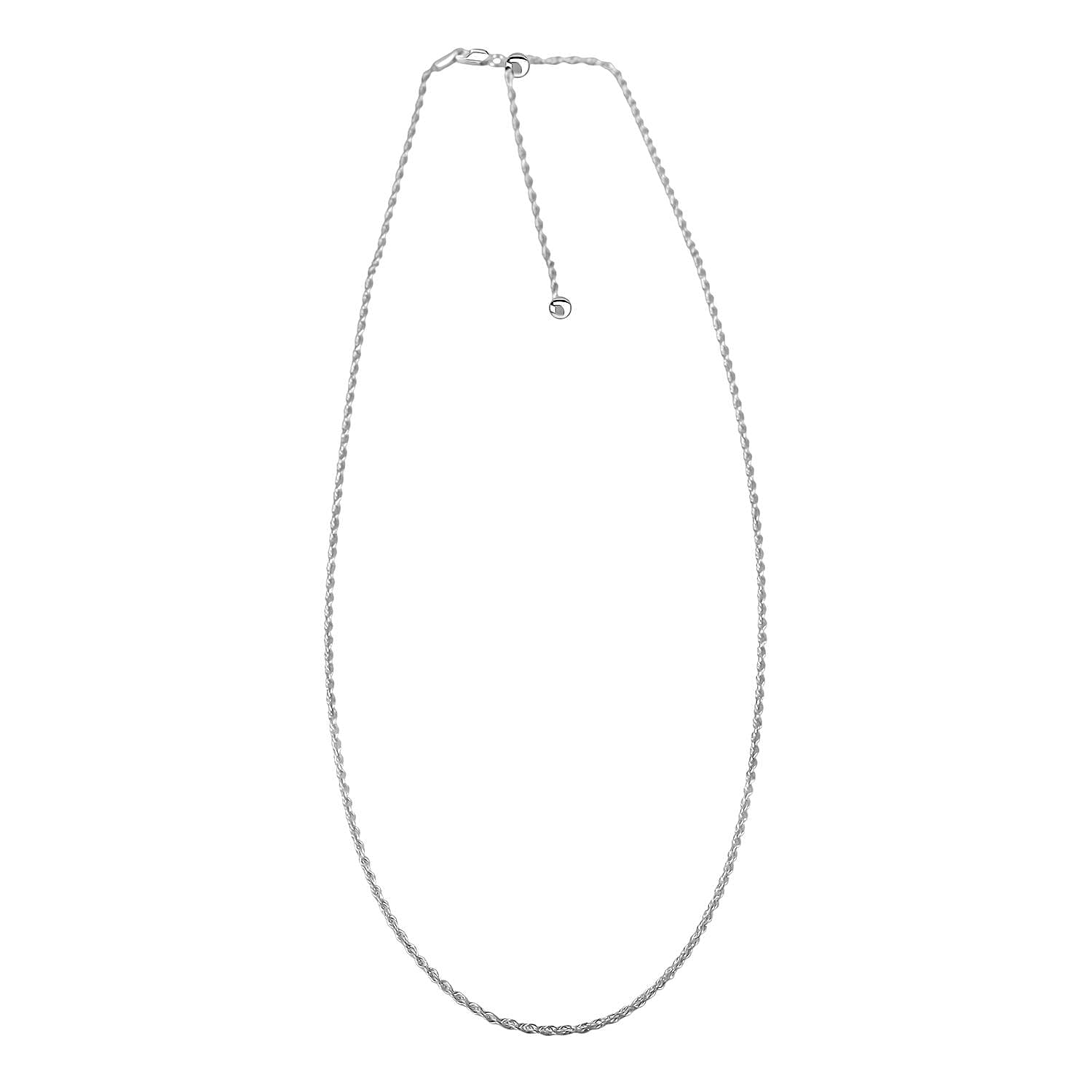 Rope Chain Necklace in Sterling Silver 24 Inches 4.4 Grams