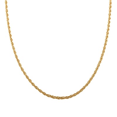 Rope Chain Necklace in 14K Yellow Gold Over Sterling Silver 4.4 Grams 24 Inches