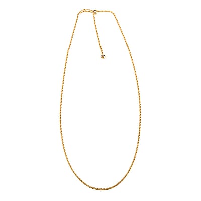 Rope Chain Necklace in 14K Yellow Gold Over Sterling Silver 4.4 Grams 24 Inches