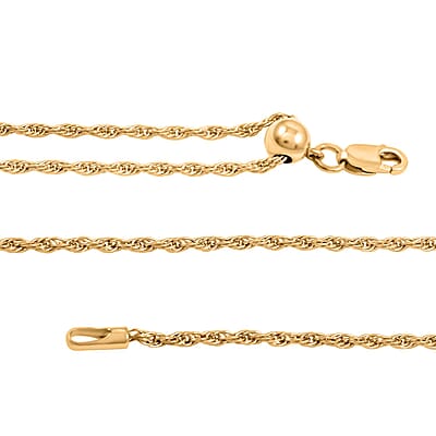 Rope Chain Necklace in 14K Yellow Gold Over Sterling Silver 4.4 Grams 24 Inches