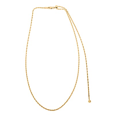 Rope Chain Necklace in 14K Yellow Gold Over Sterling Silver 4.4 Grams 24 Inches