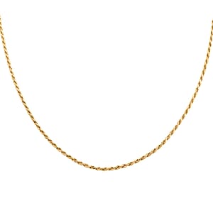 14K Yellow Gold Over Sterling Silver Rope Chain Necklace 24 Inches 29.5 Grams