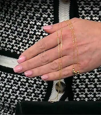14K Yellow Gold Over Sterling Silver Necklace 24 Inches 2.60 Grams