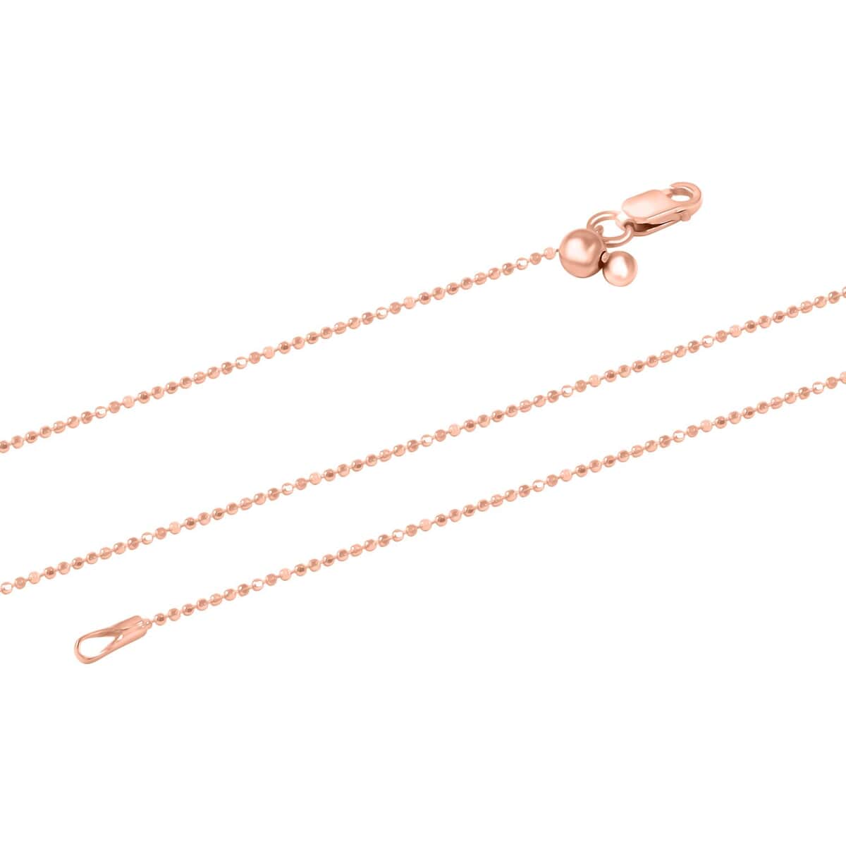 14K Rose Gold Over Sterling Silver Necklace 24 Inches 2.60 Grams image number 3