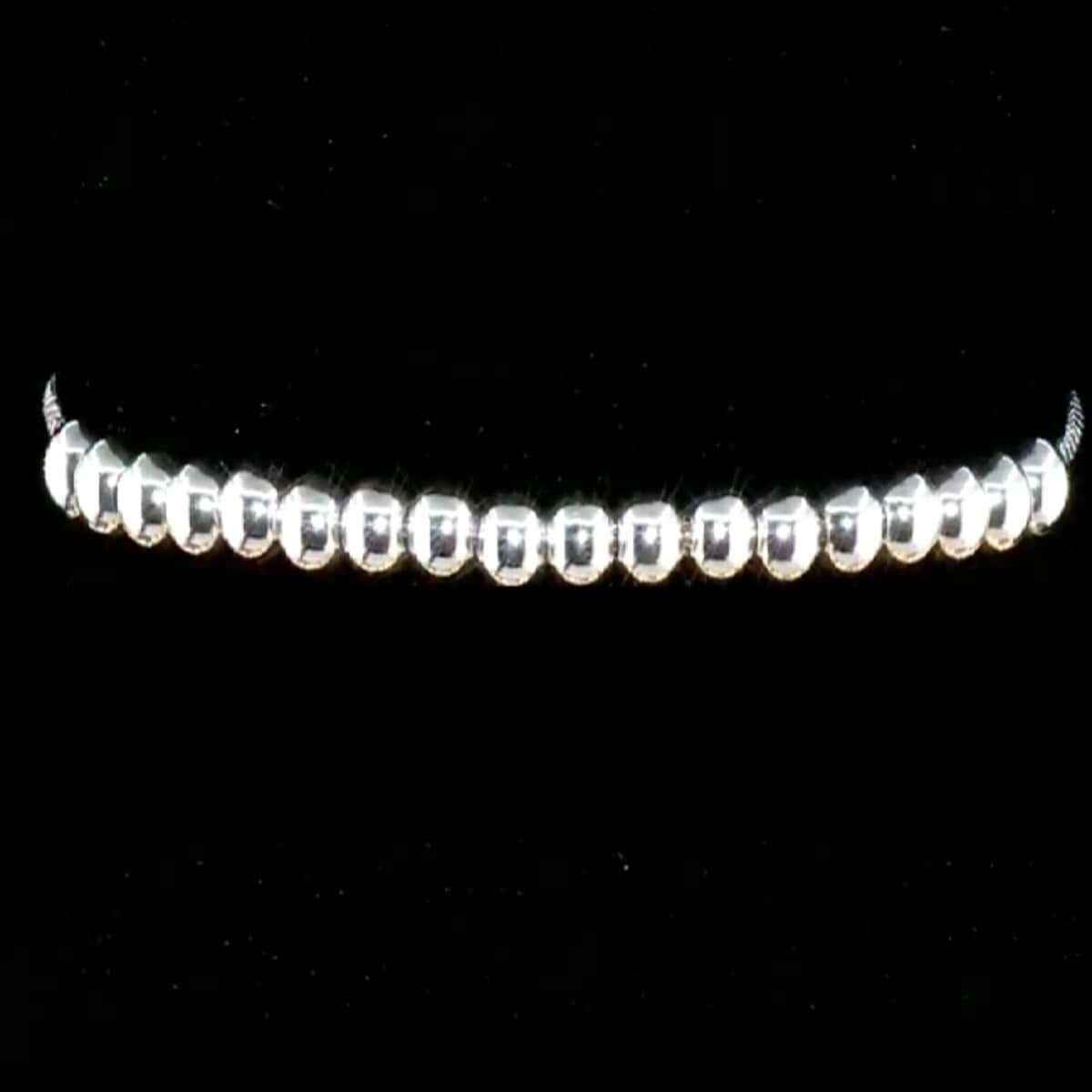 Rhodium Over Sterling Silver Bracelet (Adjustable) 3.60 Grams image number 0