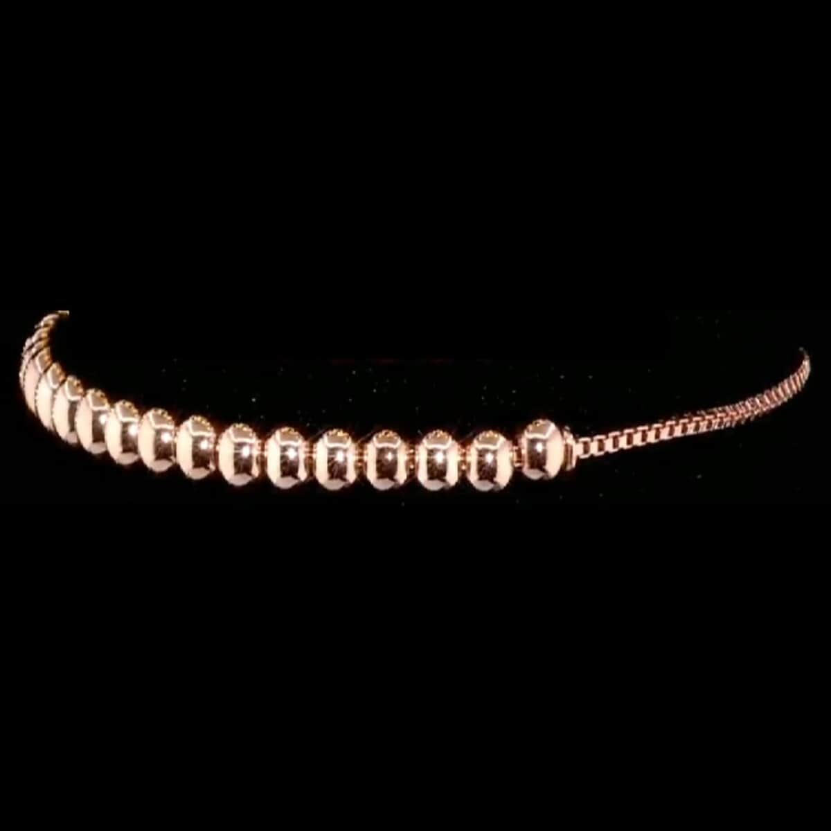 14K Rose Gold Over Sterling Silver Bracelet (Adjustable) 3.60 Grams image number 1