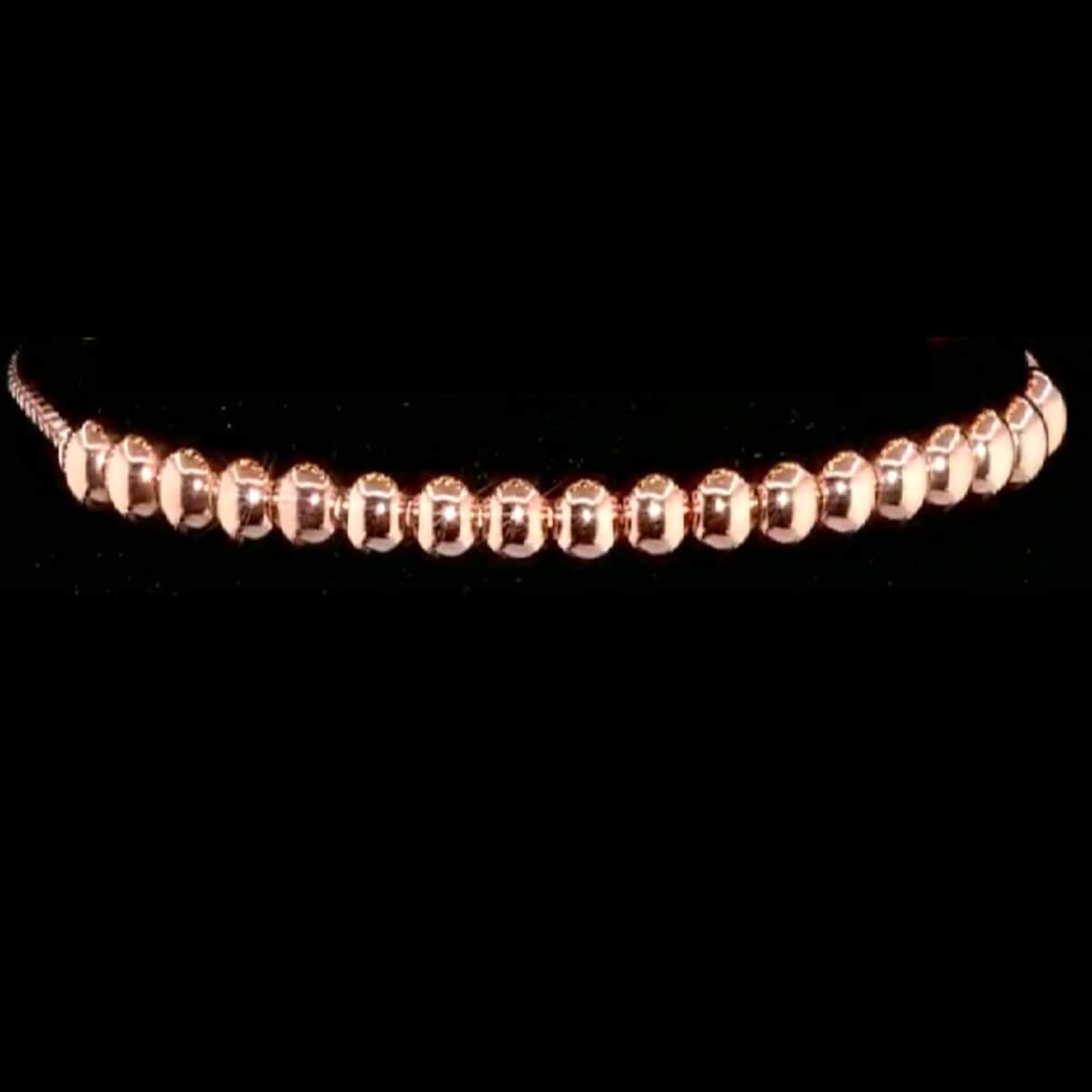 14K Rose Gold Over Sterling Silver Bracelet (Adjustable) 3.60 Grams image number 3