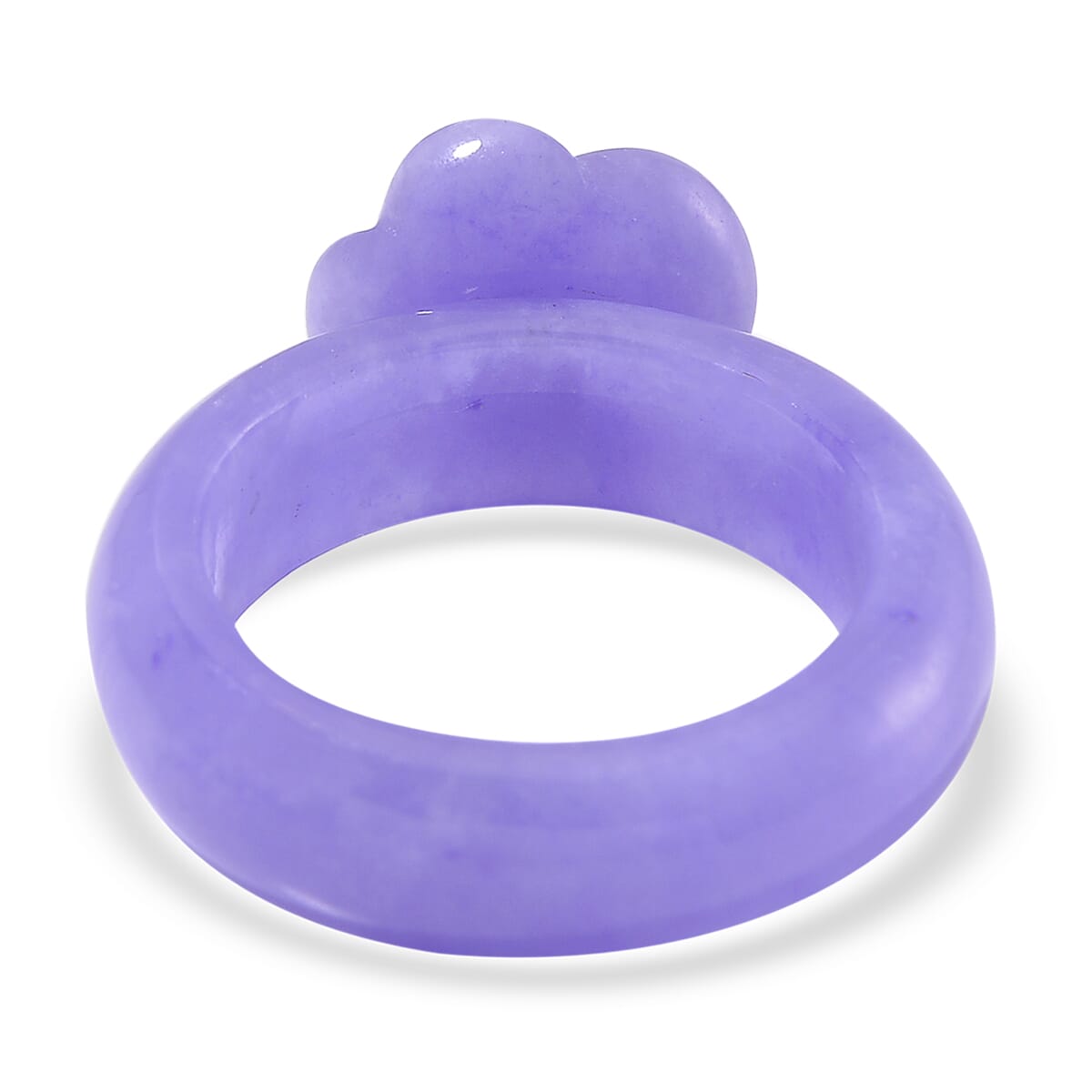 Purple Jade (D) Carved Rose Flower 39.00 ctw Ring (Size 9.0) image number 3