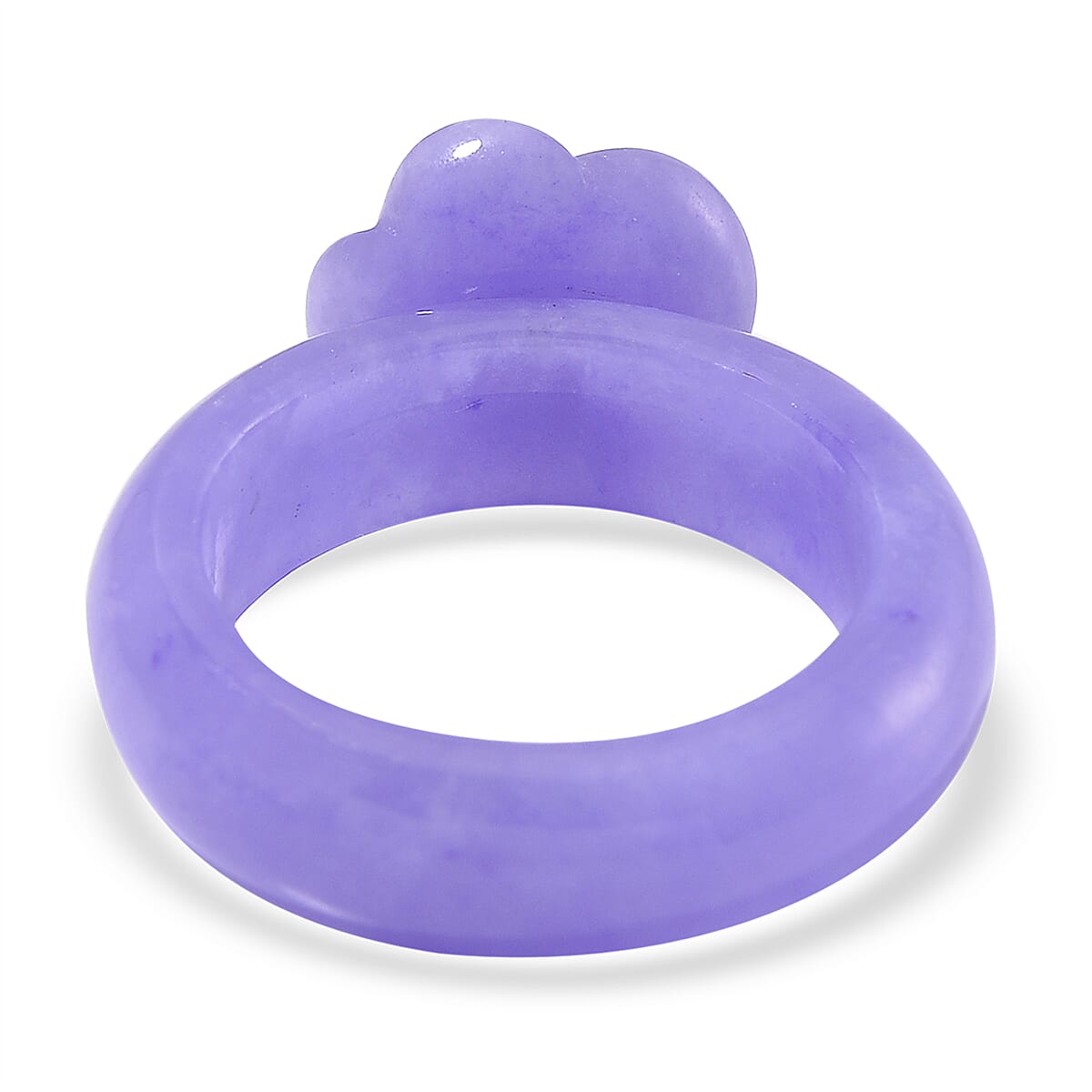 Purple Jade (D) Carved Rose Flower 39.00 ctw Ring (Size 9.0) image number 3