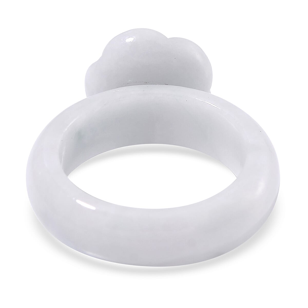 Natural Jade Carved Rose Flower 39.00 ctw Ring (Size 5.0) image number 3