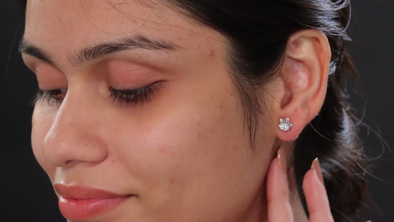 Luxuriant Lab Grown Diamond SI 0.10 ctw Stud Earrings in Rhodium Over Sterling Silver