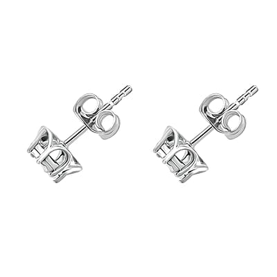 Luxuriant Lab Grown Diamond SI 0.10 ctw Stud Earrings in Rhodium Over Sterling Silver