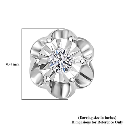 Luxuriant Lab Grown Diamond SI 0.10 ctw Stud Earrings in Rhodium Over Sterling Silver