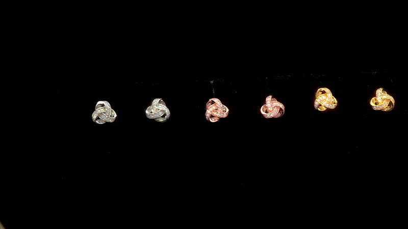 Moissanite Knot Stud Earrings in Rhodium Over Sterling Silver 0.35 ctw