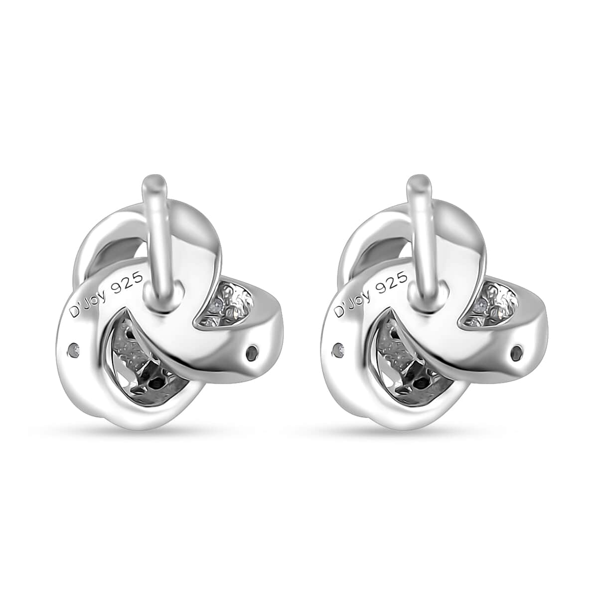 Moissanite 0.35 ctw Knot Stud Earrings in Rhodium Over Sterling Silver image number 4