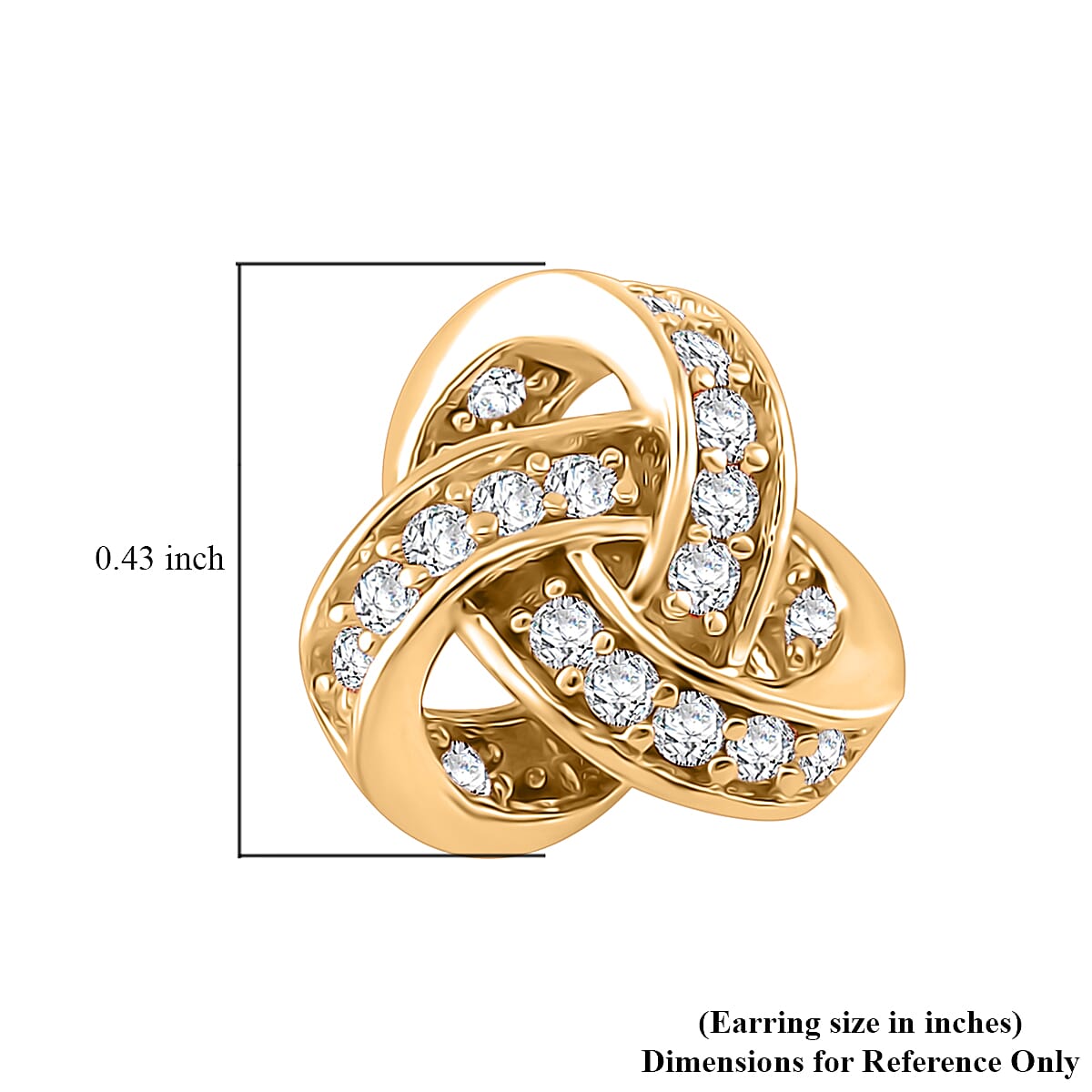 D'Joy Moissanite 0.35 ctw Knot Stud Earrings in Vermeil Yellow Gold Over Sterling Silver image number 5
