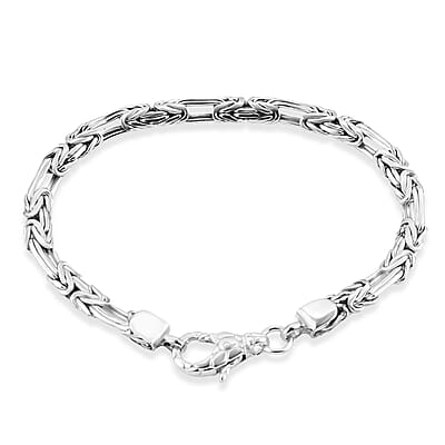 D'Joy Bali Legacy Byzantine Chain Bracelet in Sterling Silver (6.50 In) 10.75 Grams