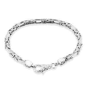 D'Joy Bali Legacy Byzantine Chain Bracelet in Sterling Silver (7.25 In) 12 Grams