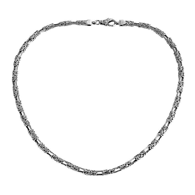 D'Joy Bali Legacy Byzantine Chain Necklace in Sterling Silver 20 Inches 31.60 Grams