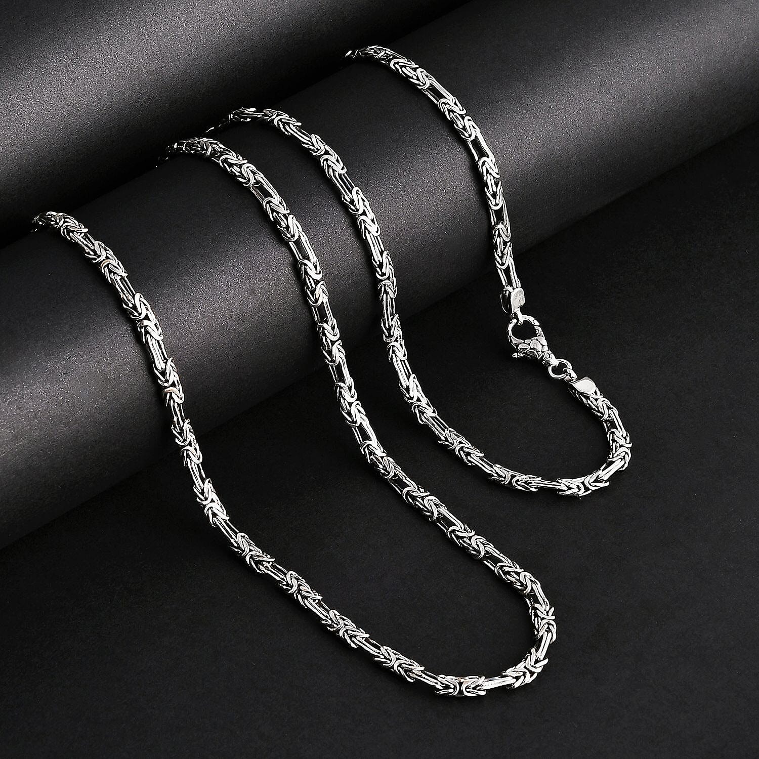 D'Joy Bali Legacy Byzantine Chain Necklace in Sterling Silver 20 Inches 31.60 Grams