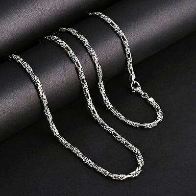 D'Joy Bali Legacy Byzantine Chain Necklace in Sterling Silver 20 Inches 31.60 Grams