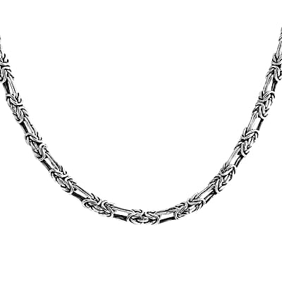 D'Joy Bali Legacy Byzantine Chain Necklace in Sterling Silver 20 Inches 31.60 Grams