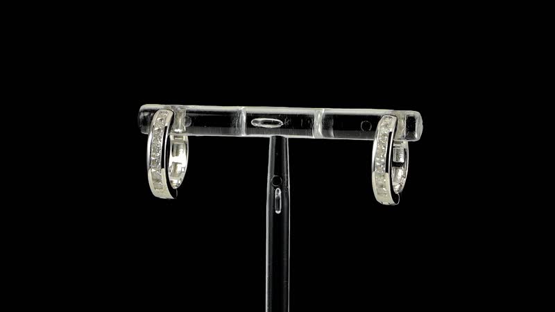 Moissanite 0.65 ctw Hoop Earrings in Rhodium Over Sterling Silver