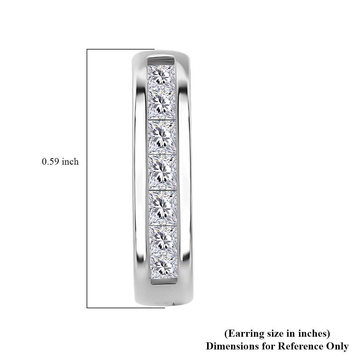 Moissanite 0.65 ctw Hoop Earrings in Rhodium Over Sterling Silver