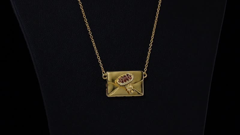 Karis Simulated Red Color Diamond 0.40 ctw Fancy Necklace in 18K YG Plated 18 Inches