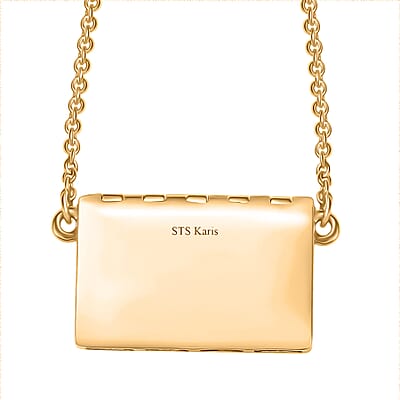 Karis Simulated Red Color Diamond 0.40 ctw Fancy Necklace in 18K YG Plated 18 Inches