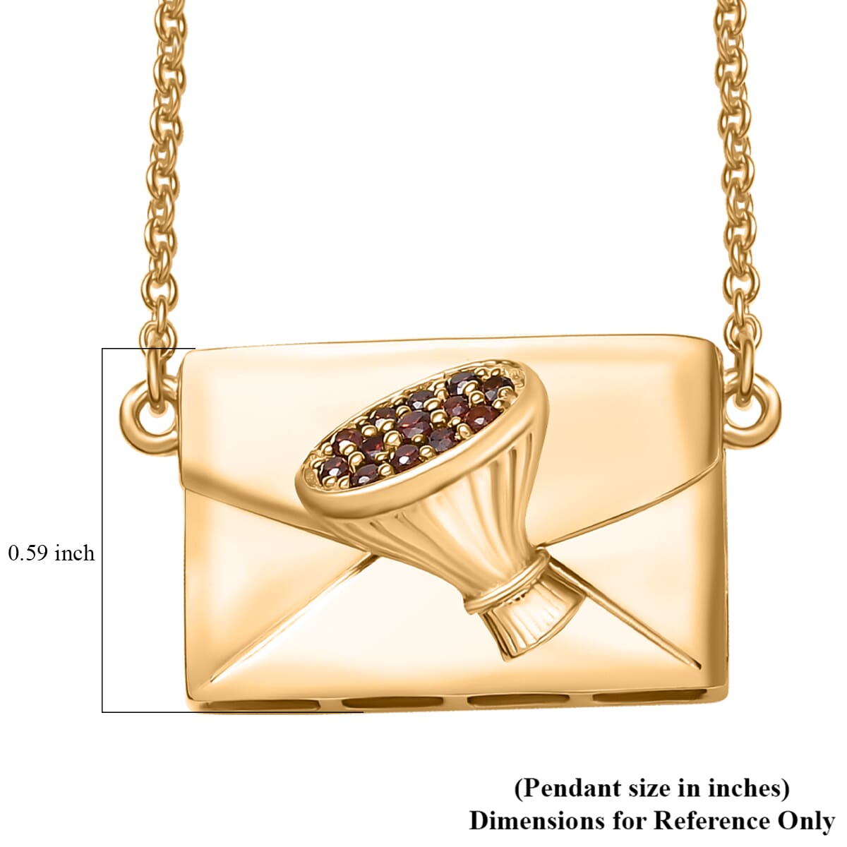 Karis Simulated Red Color Diamond 0.40 ctw Fancy Necklace in 18K YG Plated 18 Inches image number 8