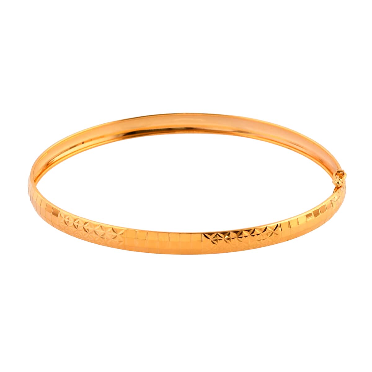 Diamond-cut Airclips Bangle Bracelet in 22K Yellow Gold (7.25 In) 5.47 Grams image number 0