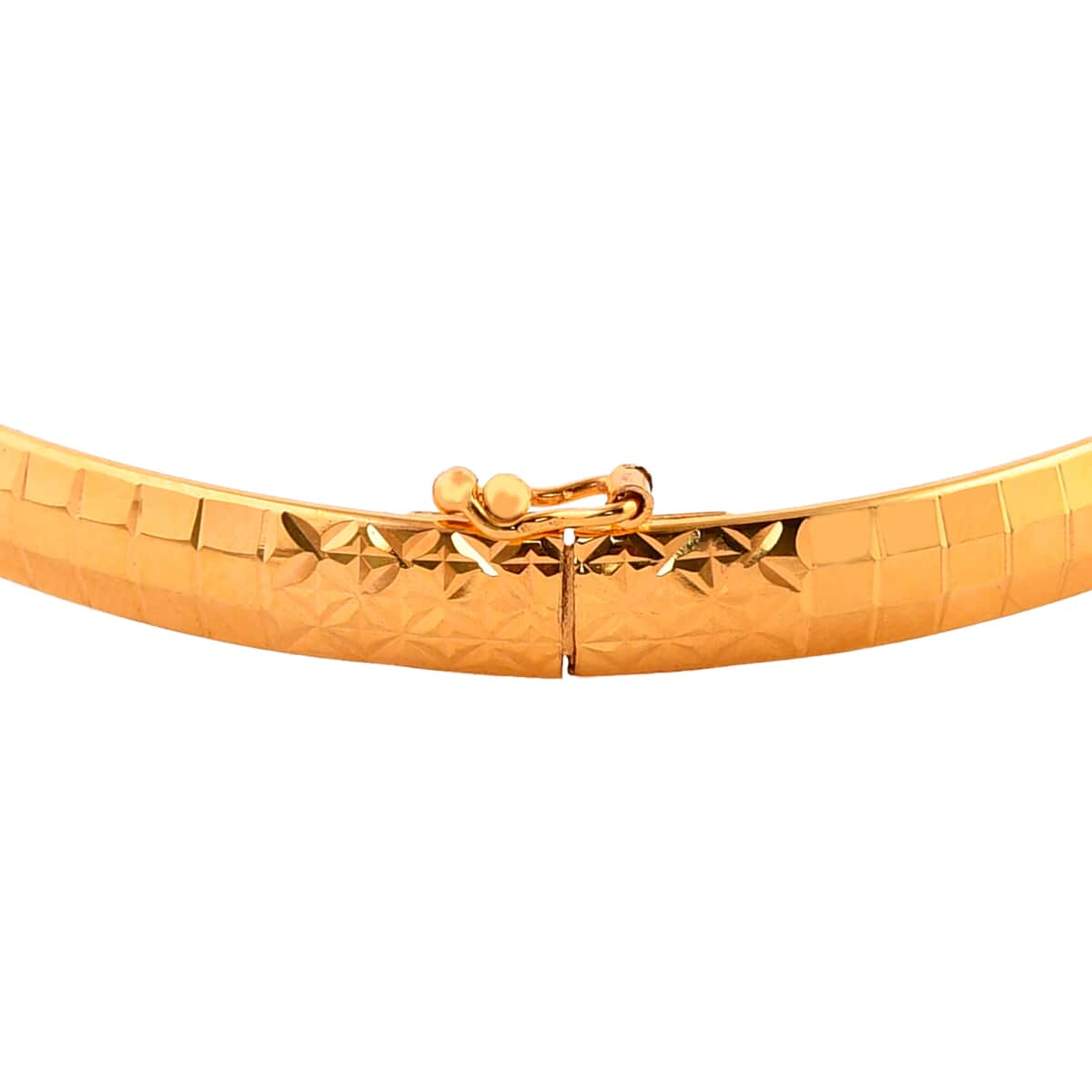 Diamond-cut Airclips Bangle Bracelet in 22K Yellow Gold (7.25 In) 5.47 Grams image number 4