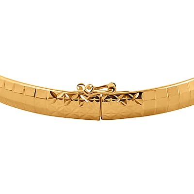 Diamond-cut Airclips Bangle Bracelet in 22K Yellow Gold (7.25 In) 5.47 Grams