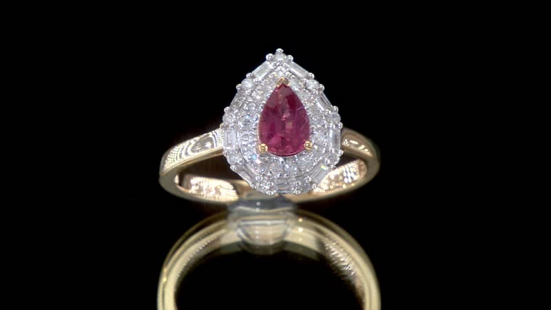 Certified & Appraised Luxoro 14K Yellow Gold AAA Padparadscha Sapphire, Diamond (G-H, I2) (0.35 cts) Ring (Size 7.0) 1.14 ctw